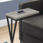 Table d'appoint, en forme de C, bout, côté, collation, stratifié, métal noir, contemporain, moderne-834403702