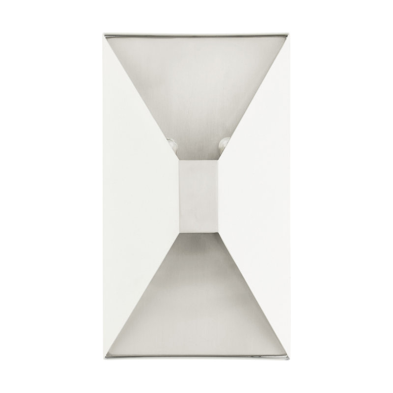 Engela Flush Mounted Sconce, White/Brushed Nickel