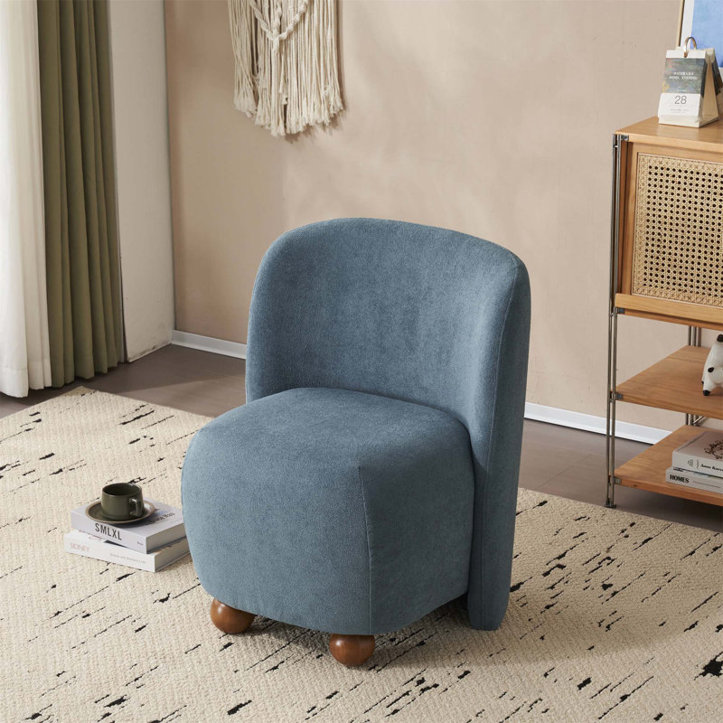 Chaise d'appoint moderne à dossier bas, Bleu