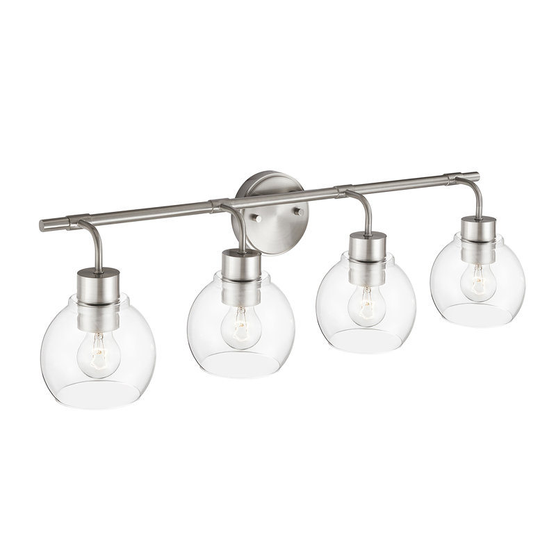 Northglenn Modern Dimmable Bathroom Vanity Light, Brushed Nickel, 4 Lights