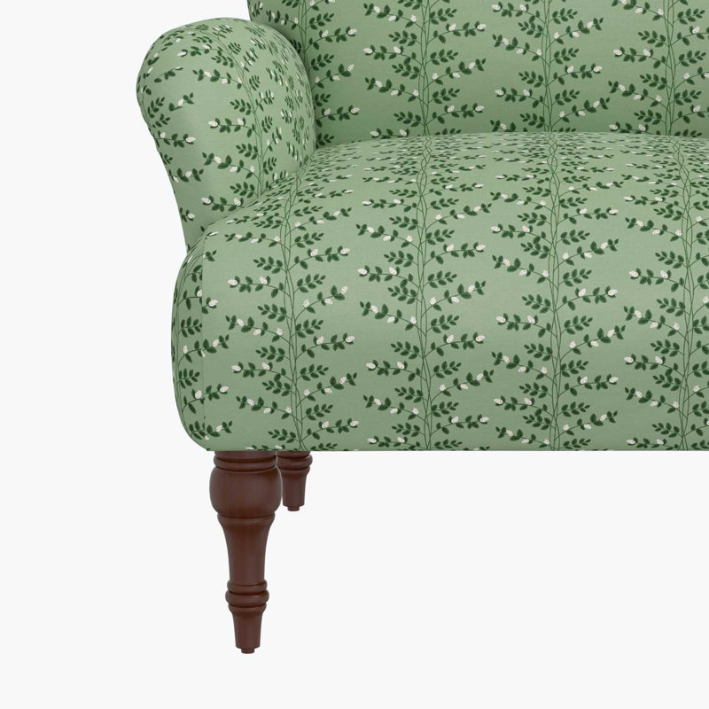 Bristol Armchair In Climbing Vines Green, Espresso, Climbing Vines Green