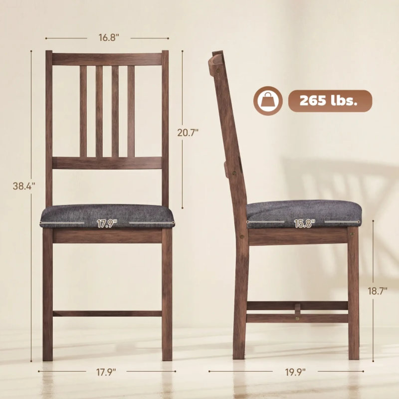 Chaises de salle à manger rembourrées de qualité supérieure, structure en bois massif, style Mid-Century moderne pour la cuisine et la maison