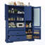 Armoire de garde-manger autoportante avec huche et tablette de porte et tablettes réglables-1623293774