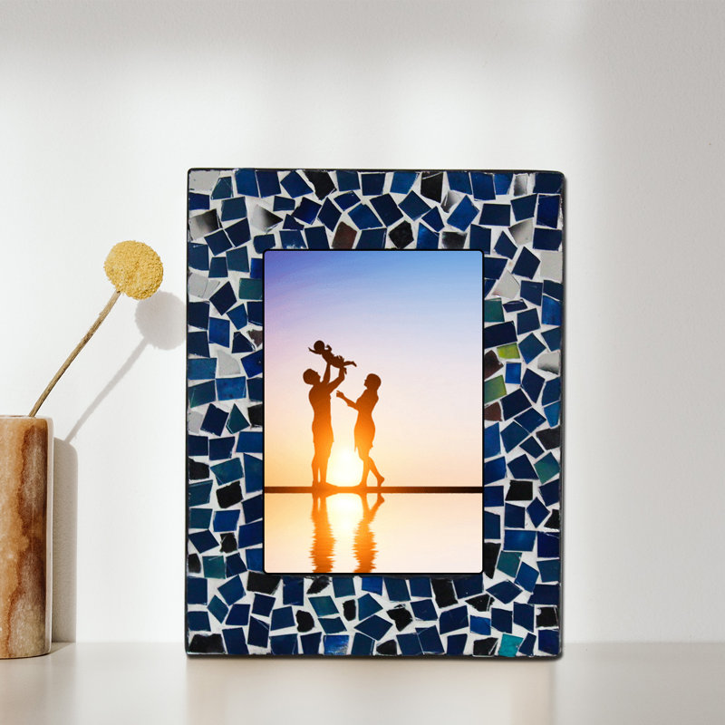 Blue Silver Metal Picture Frame