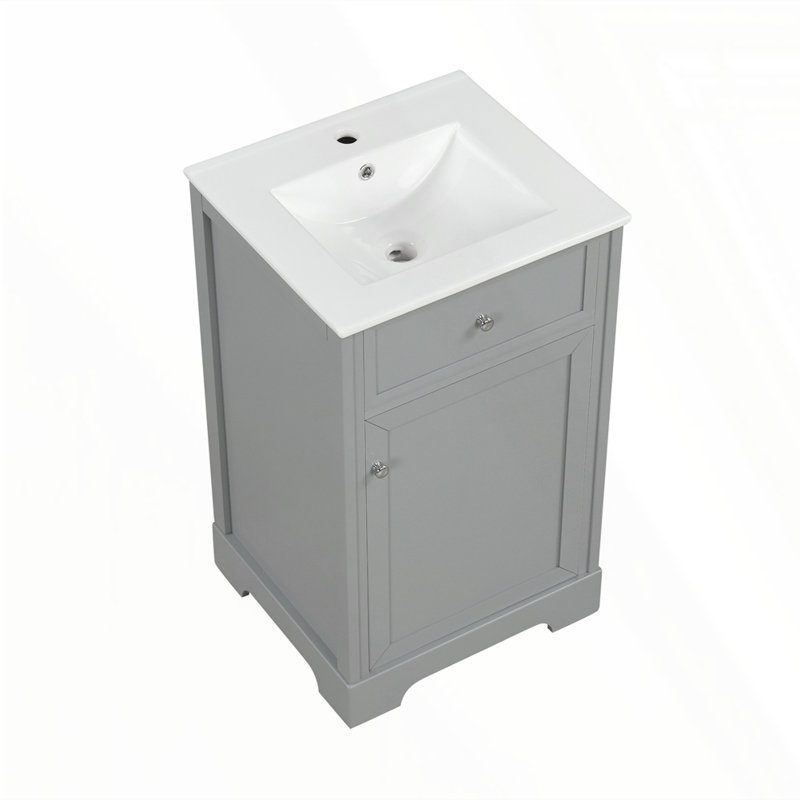 Meuble-lavabo de 20 po avec lavabo, Gris