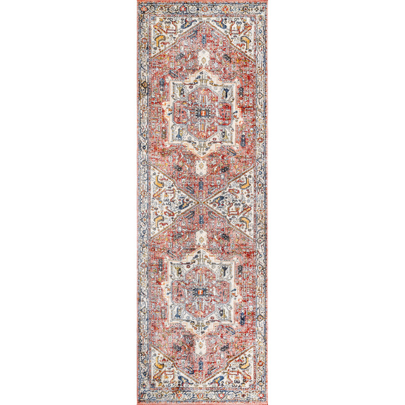 Roeder Oriental Salmon/Orange Area Rug, Runner 2'6" x 6'