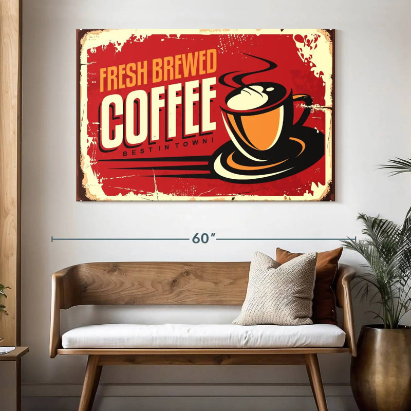 Plaque murale «Fresh Brewed Coffee», H 34 po x l 51 po