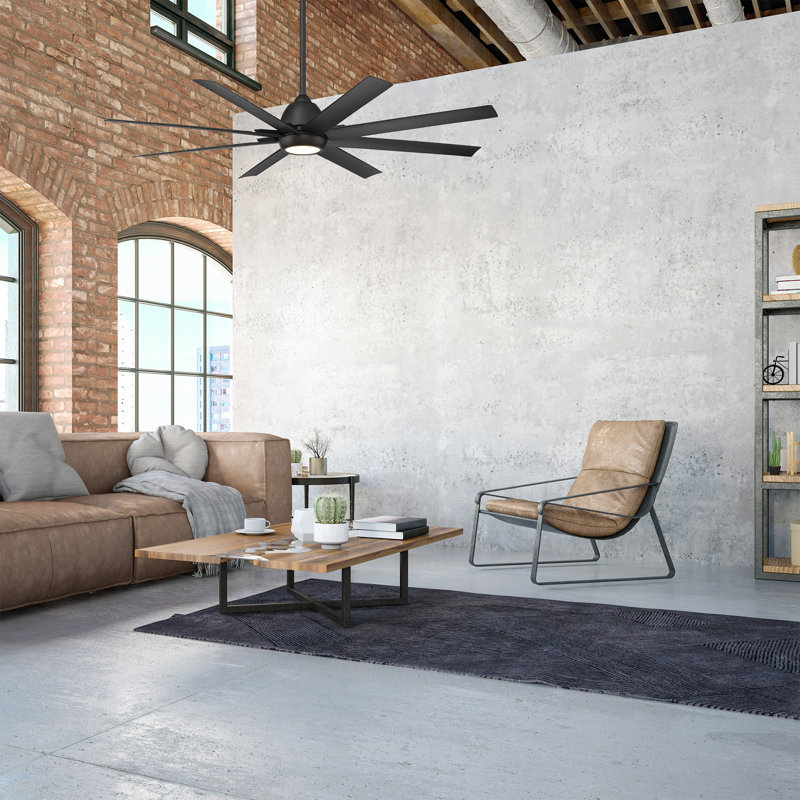 66" 8 - Blade Outdoor / Indoor Smart Ceiling Fan with Remote Control Included, Works With Google Assistant, Amazon Alexa and IOS/Android Mobile APP