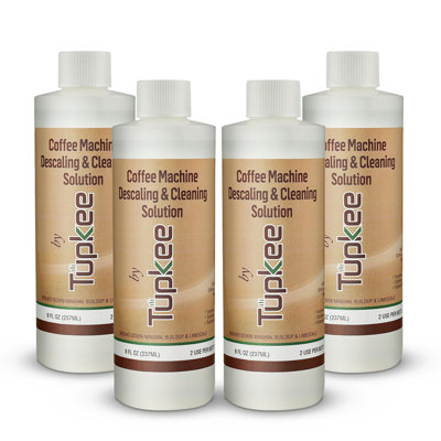 Coffee Machine Descaler, 4-Pack, Universal Limescale Remover for Coffee & Espresso Makers, 8 fl oz Bottles