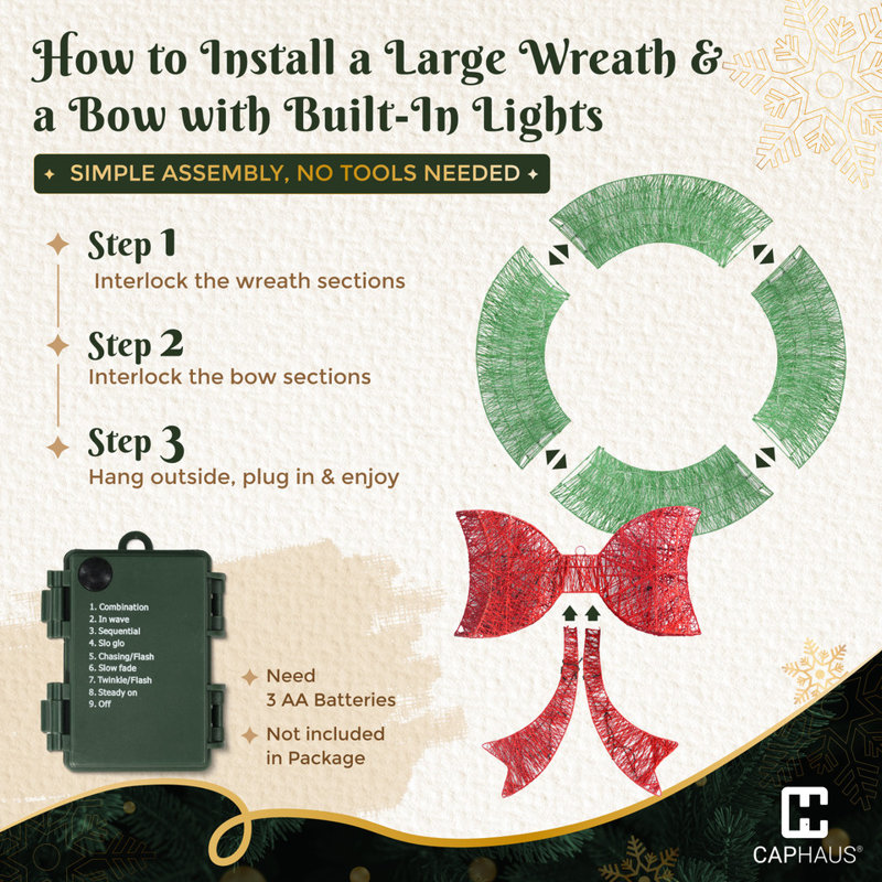 Lighted Foldable Metal Christmas  w/ LED Lights, Multiple Sizes and color, 10'' W x 48'' H x 3.1'' D, Green