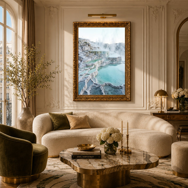 Art mural sur toile, "Steaming White", H 24 po x l 36 po
