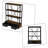 Modern Industrial metal Bookcase with LED Lighting and  Drawers, 3-Tier Display book shelf with Metal Frame-1598466457