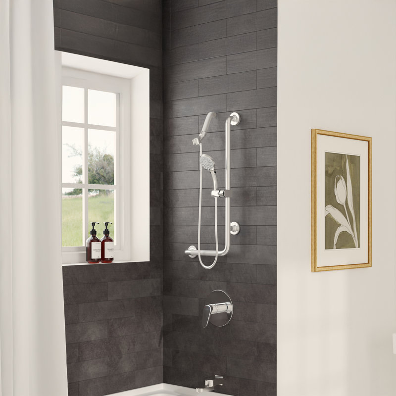 Barre coulissante PULSE ShowerSpas Ergo, Nickel brossé