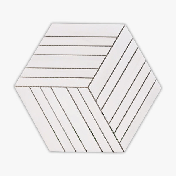Bianco Dolomiti 12" x 12" Marble Honeycomb Mosaic Wall & Floor Tile