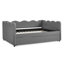 Lit de jour en vichy double avec couchette simple sans sommier, avec port USB et adorable tissu en forme de vague