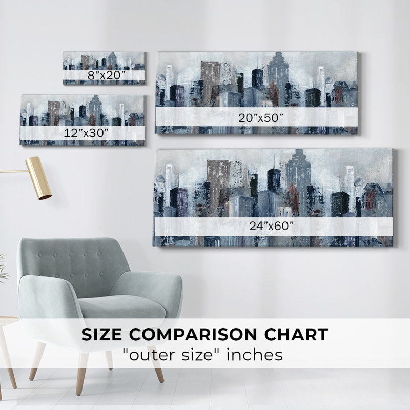 City Mood, H 12 po x l 30 po x P 1,5 po