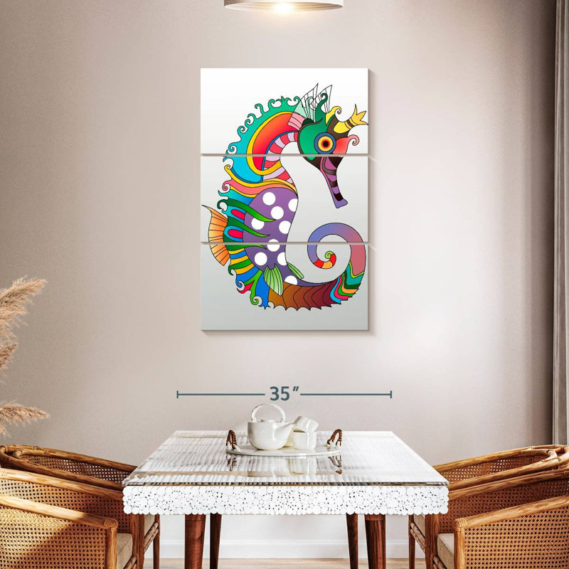 Hippocampe coloré Brampt, H 45 po x l 28 po
