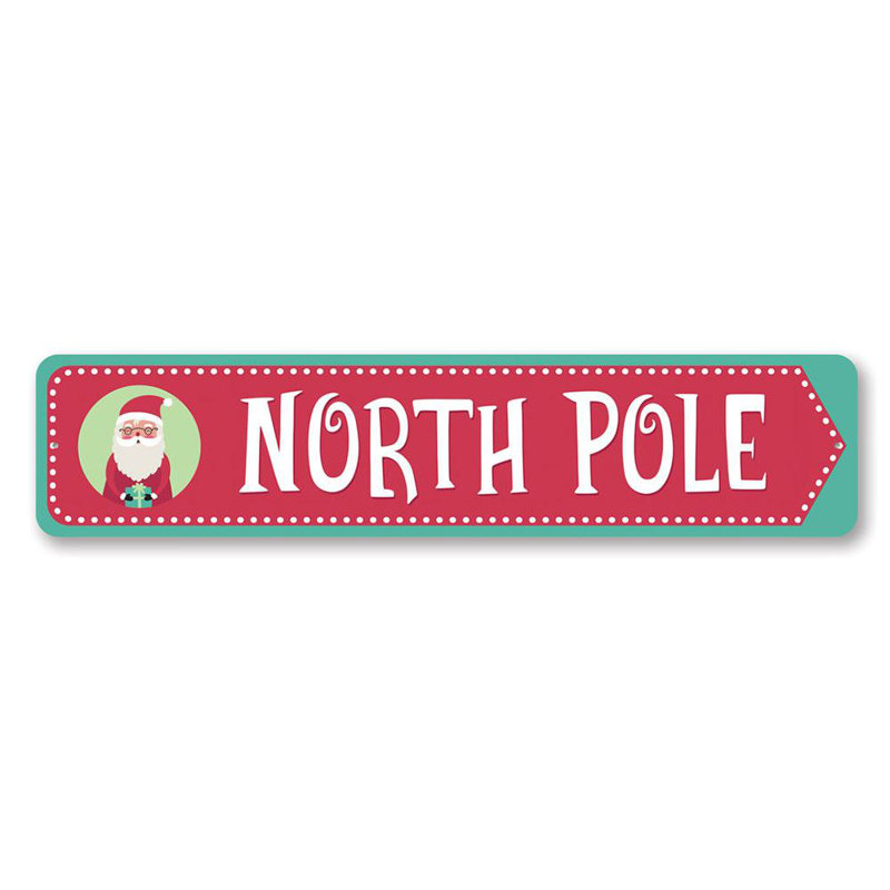 Enseigne en aluminium North Pole, H 6 po x l 24 po x P 0,06 po