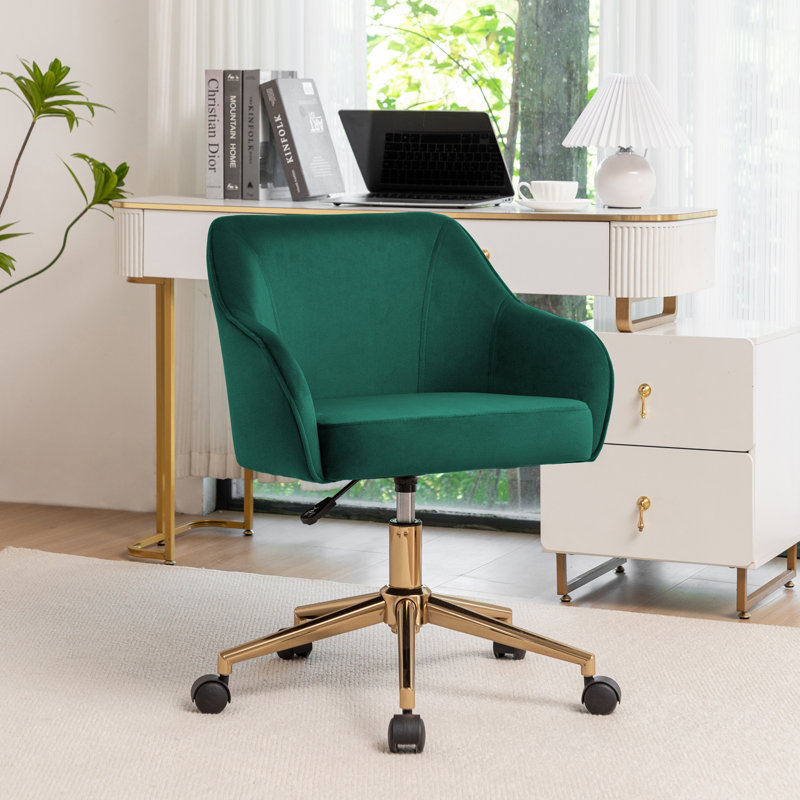 Jace Velvet Office Chair, Green