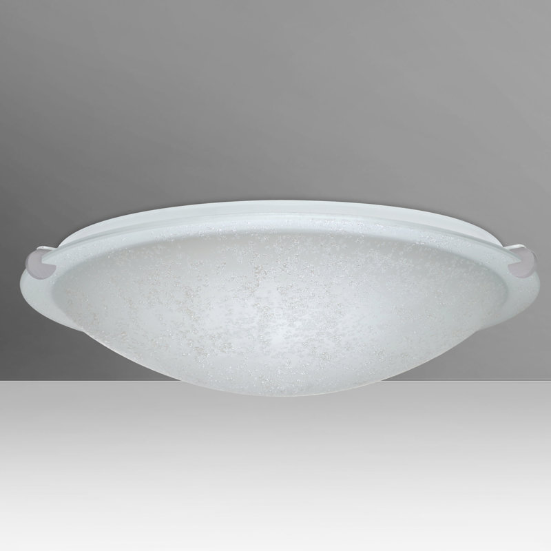 Plafonnier encastré à del simple 11,88" à cuve simple 1 lumière Tajik, Nickel satiné