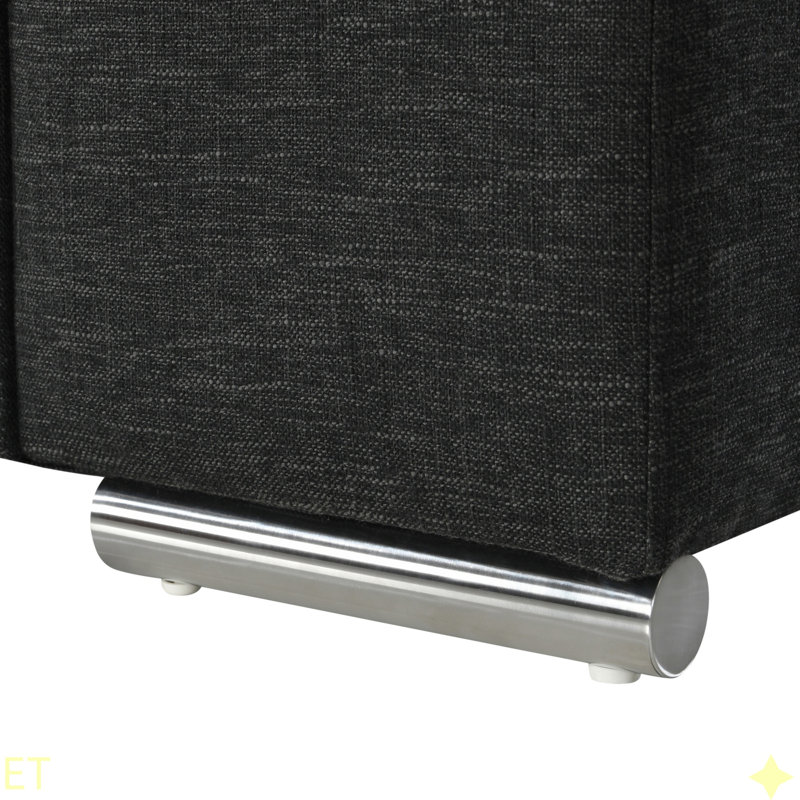 Gianna Linen Fabric Arm Chair, Black Linen