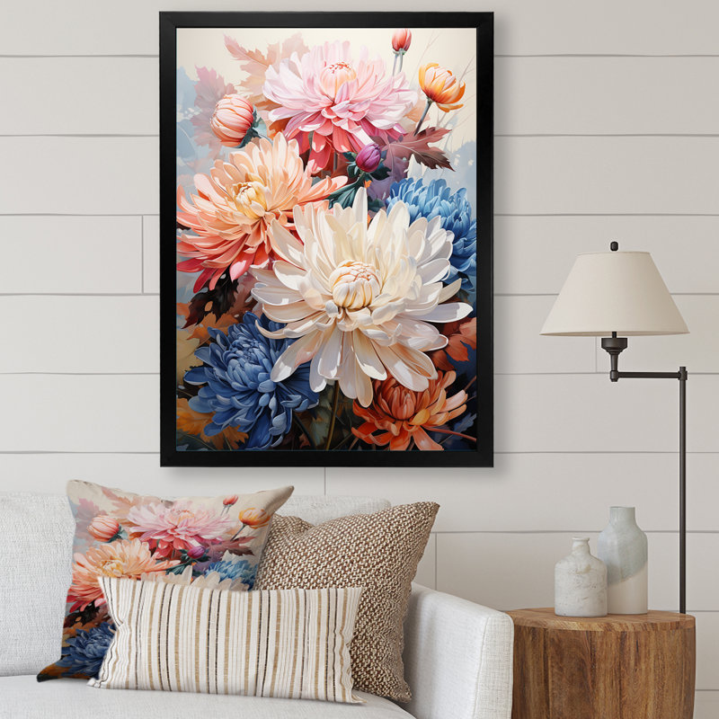 Représentation des mamans euaristes, acrylique multicolore I, Cadre photo noir, H 44 po x l 34 po x P 1,5 po