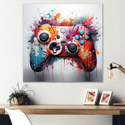 Manette de jeu colorée - art mural jeux vidéo