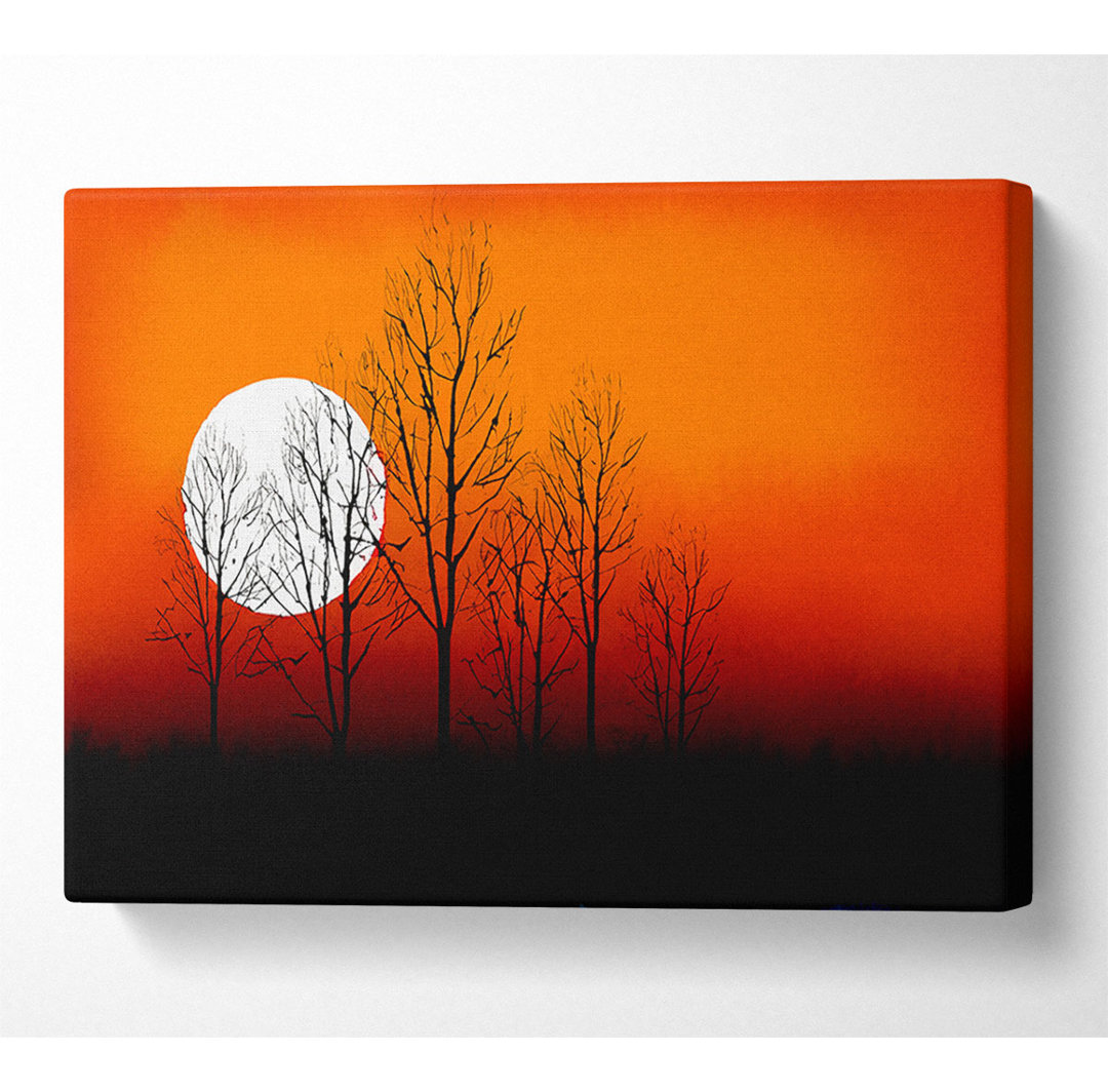 Orange Sunset Trees - Wrapped Canvas Kunstdrucke