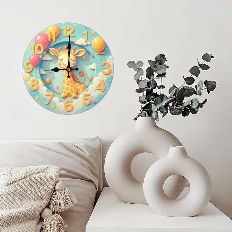 Dessin d'une jolie horloge girafe