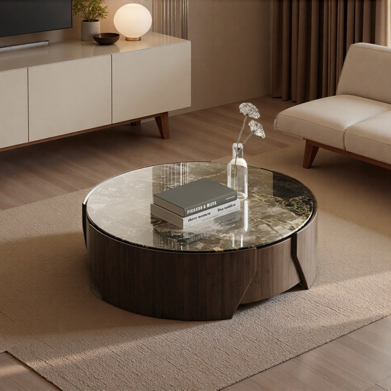 Italian Minimalist Rockboard Coffee Table, 11.8" H x 31.5" L x 31.5" W