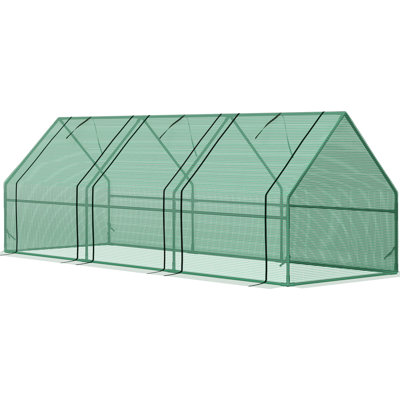 9' X 3' Mini Greenhouse For Outdoor Garden, Color, With Large Doors Better Ventilation And Plant Protection Greenhouse, Strong Steel Structure, Protects Plants, Cold,