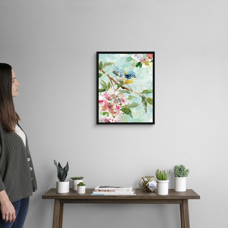 Asbury Garden Song I - reproduction d'art sur toile, Cadre flottant noir, H 21,7 po x l 17,7 po x P 1,75 po