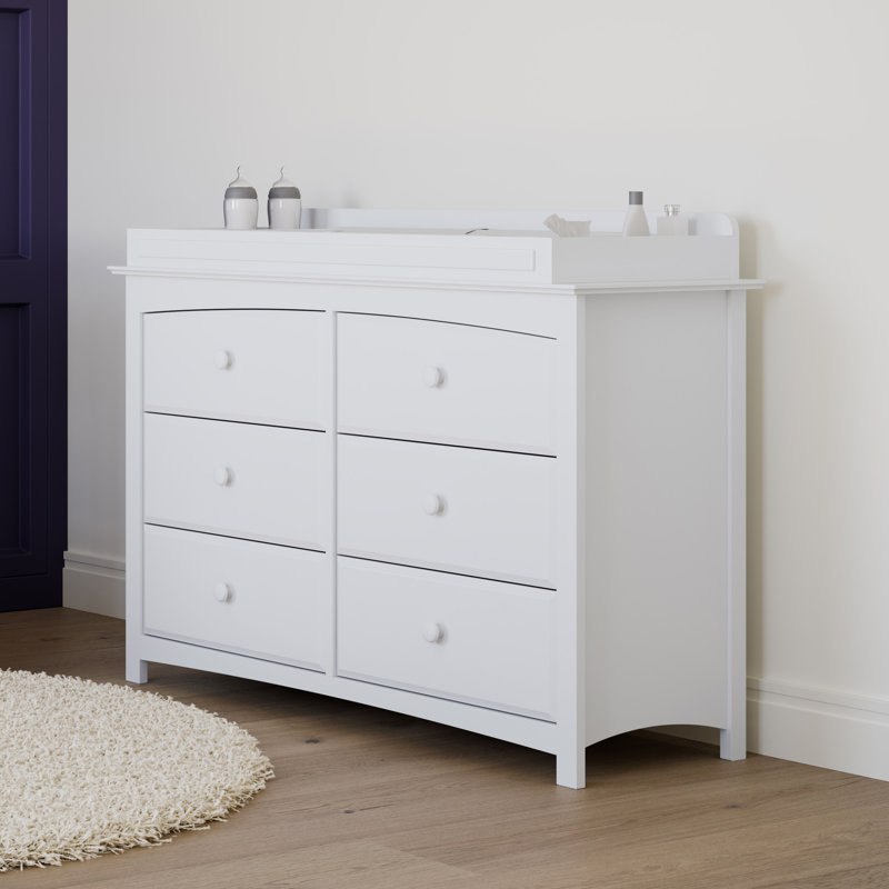 Commode double à 6 tiroirs Kenton, Blanc