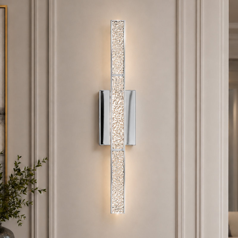 Appliques murales réglables 24 '' à intensité variable en fer chromé 3CCT (jaune chaud / blanc naturel / blanc froid) avec verre d'eau