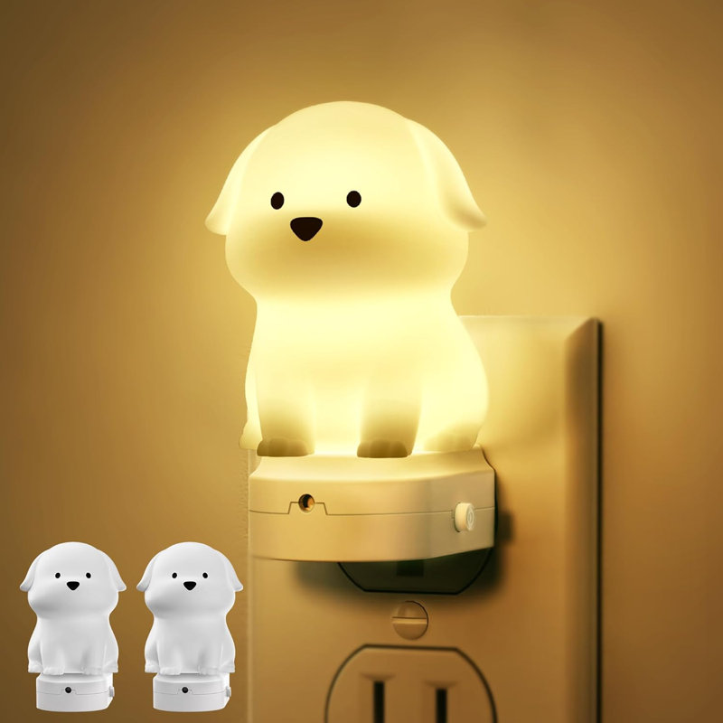 Cute Puppy Night Light Inserted Into The Wall