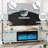69"Media Console For TVs Up To 80" With Electric Fireplace, Large TV Stand with Led Light-1314373311
