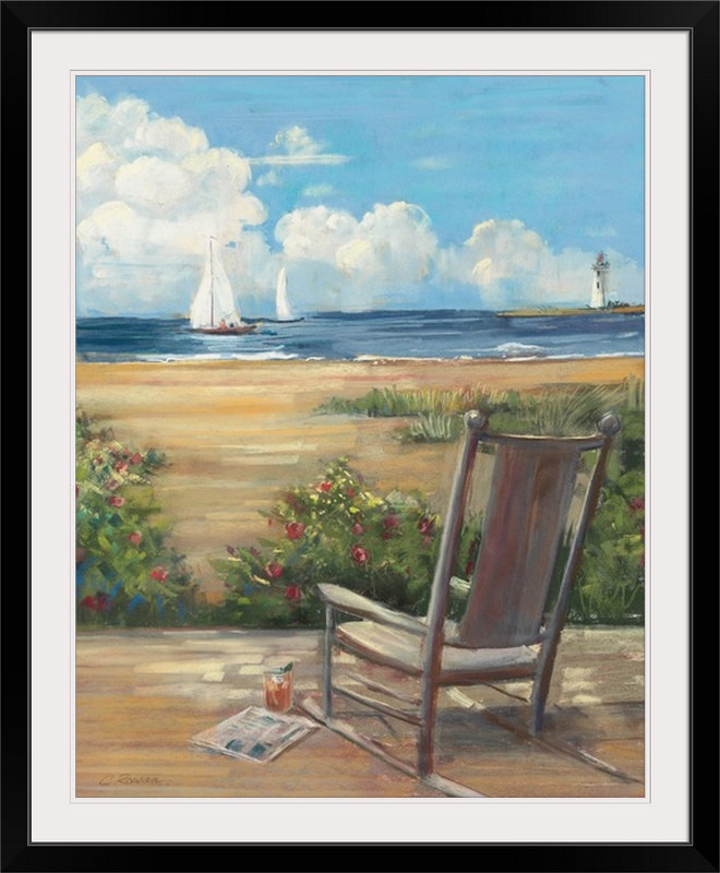 «By the Sea II» par Carol Rowan, reproduction d'art, H 23 po x l 20 po x P 1 po, Cadre noir