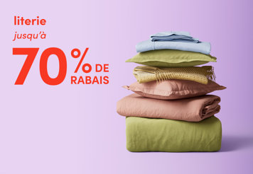 Bedding up to 70% off.