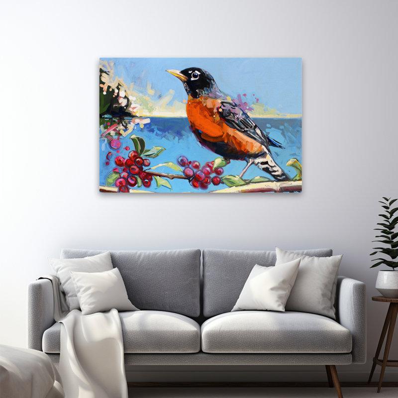 Lumière fortifiante - animaux, oiseaux, art noir et bleu, H 32 po x l 48 po