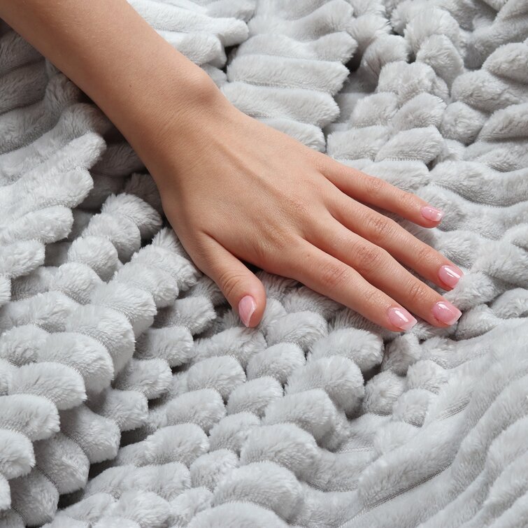 Nestl Cut Plush Fleece Throw Blanket - Lightweight Super Soft