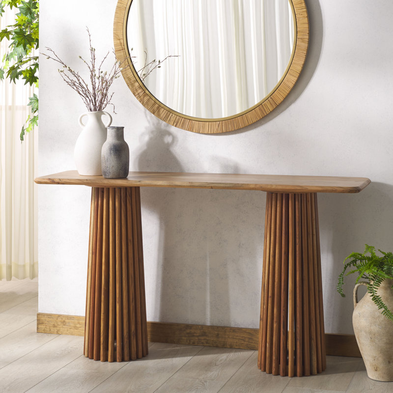 Console en bois massif 55 po Roanne, Naturel
