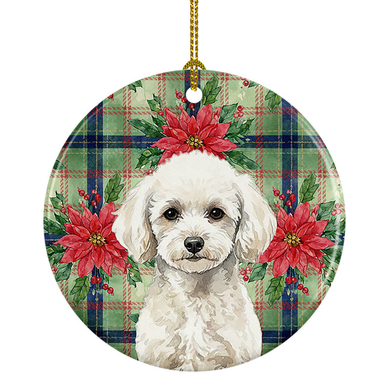 Ornement en céramique Toy Poodle, Poodle Toy White