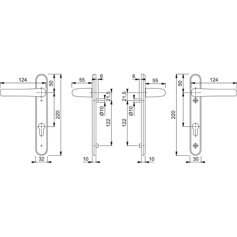 Door Handle, Matt Black