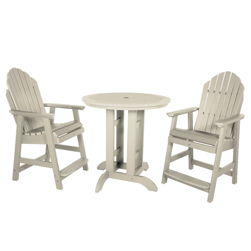 Anette 2-Person 36" Round, Counter-Height Dining Set, Whitewash
