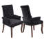 Modern Chenille Upholstered Dining Chair - Hand-Tufted Button Backrest, Curved Solid Wood Legs, Single Pack-123043501