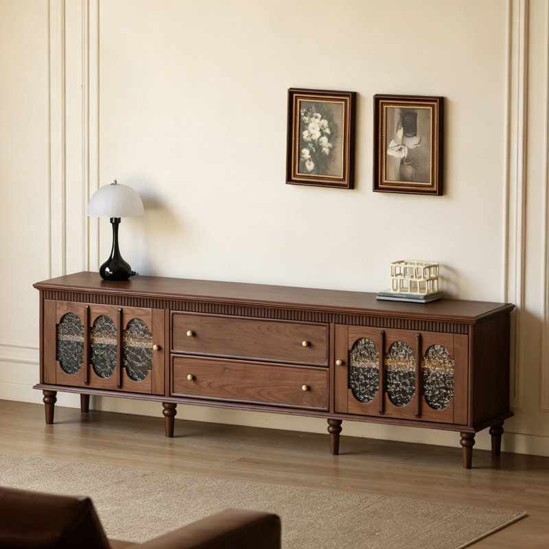 Meuble télé audiovisuel de style rétro français, H 23,62 po x L 70,87 po x l 15,75 po