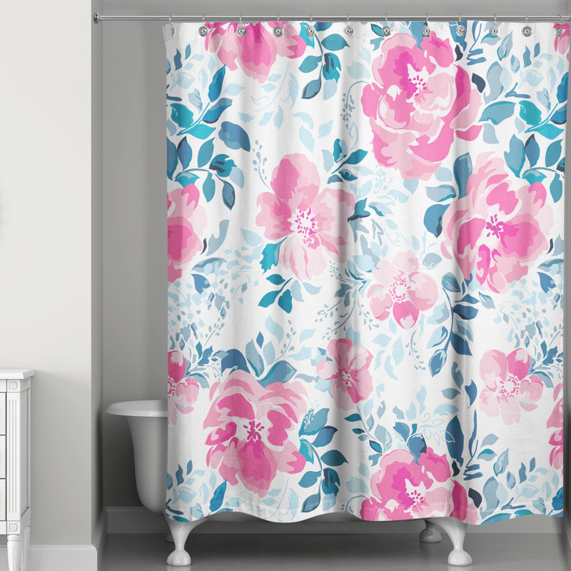 Rideau de douche simple floral Krug