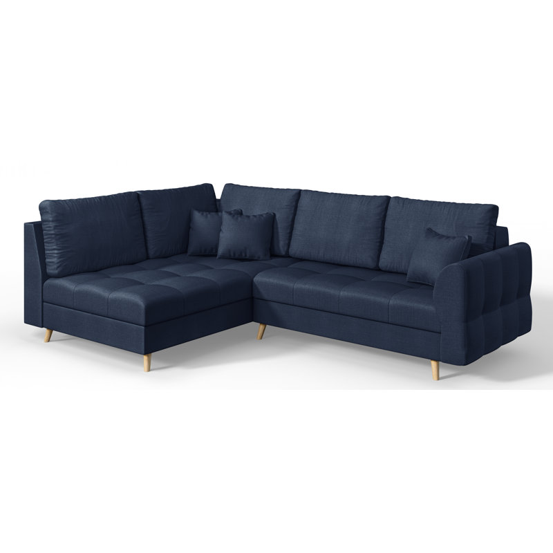 Scandinavian Corner Sofa, Dark blue, Left Hand Facing