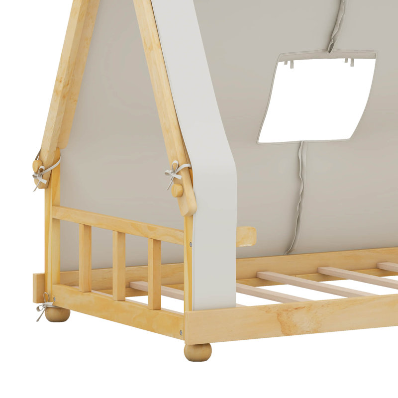 Lit simple avec tente et lumière, Blanc