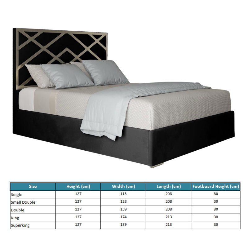 Anatolija Upholstered Bed, Single (3'), Black